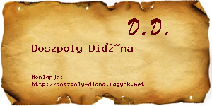 Doszpoly Diána névjegykártya