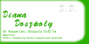 diana doszpoly business card